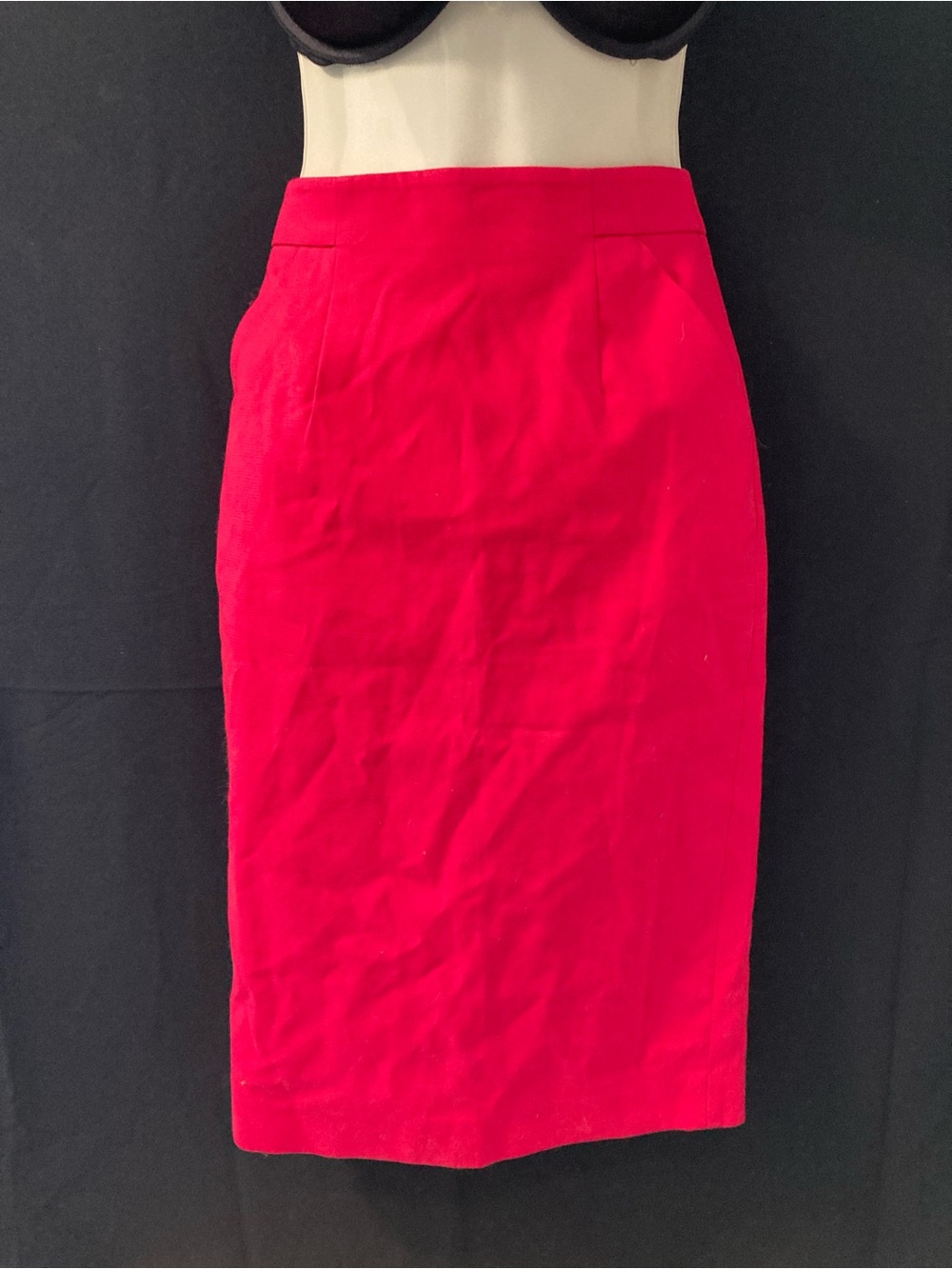 Whistles Red Pencil Skirt Midi Career Office Vintage Chic Medium